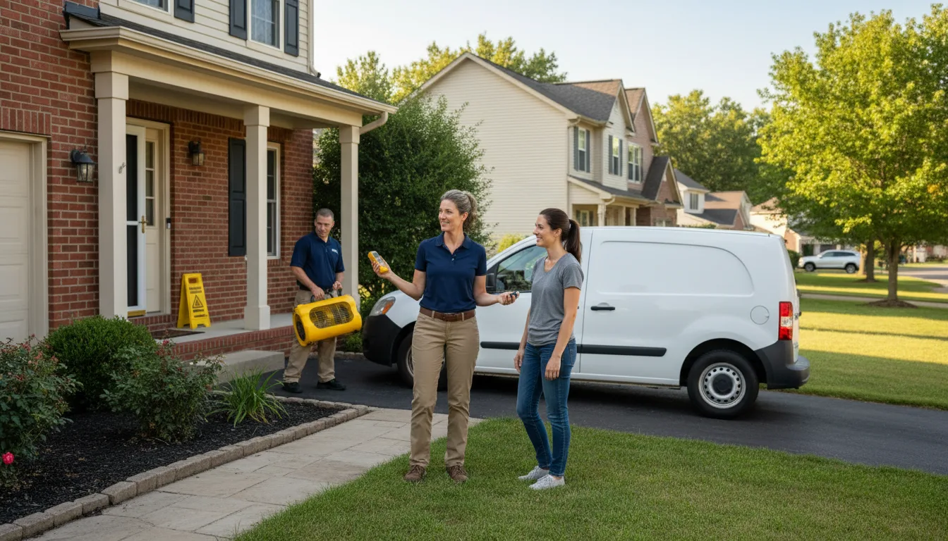 Residential water damage restoration in Macon, IL